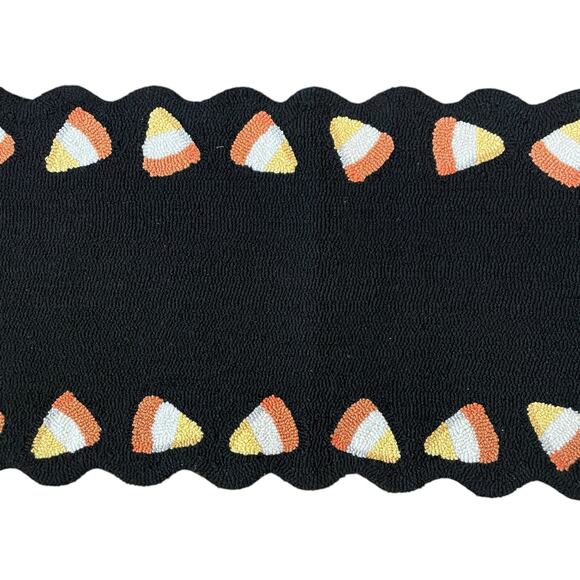 LOLOI Halloween Candy Corn Hooked Accent Rug 20x60 Scalloped Home Decor New - Picture 4 of 13